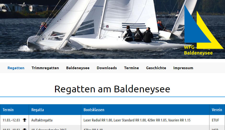 Link zur Website der Wettfahrtgemeinschaft der Segler am Baldeneysee.